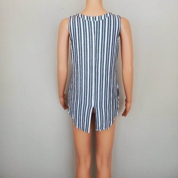 Sanctuary stripe Sleeveless button down shirt - Picture 6 of 12